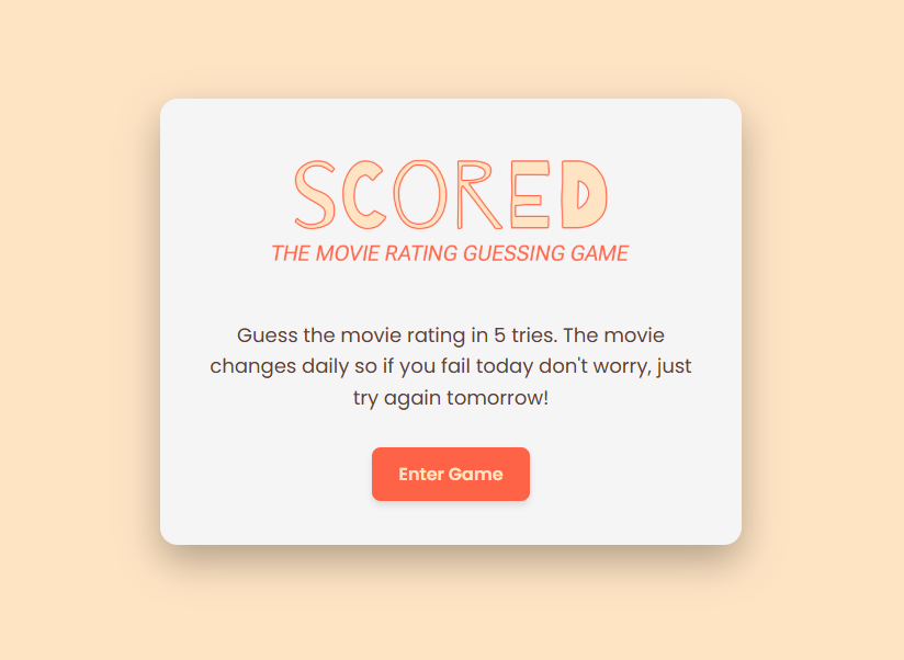 Scored Game Interface